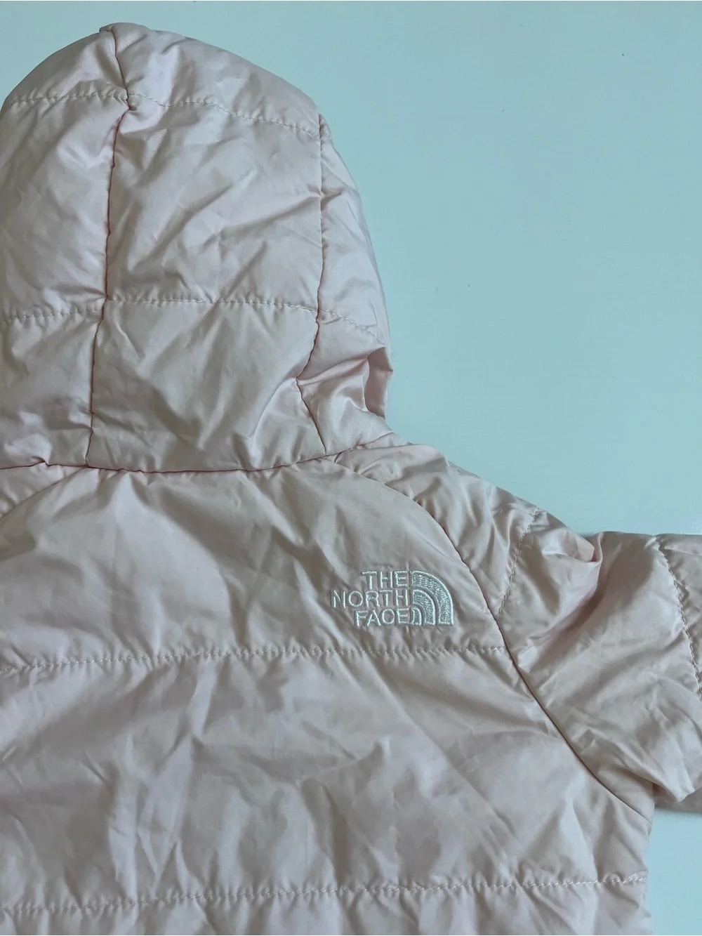 The North Face Pale Pink Hooded Infant One-Piece Snowsuit